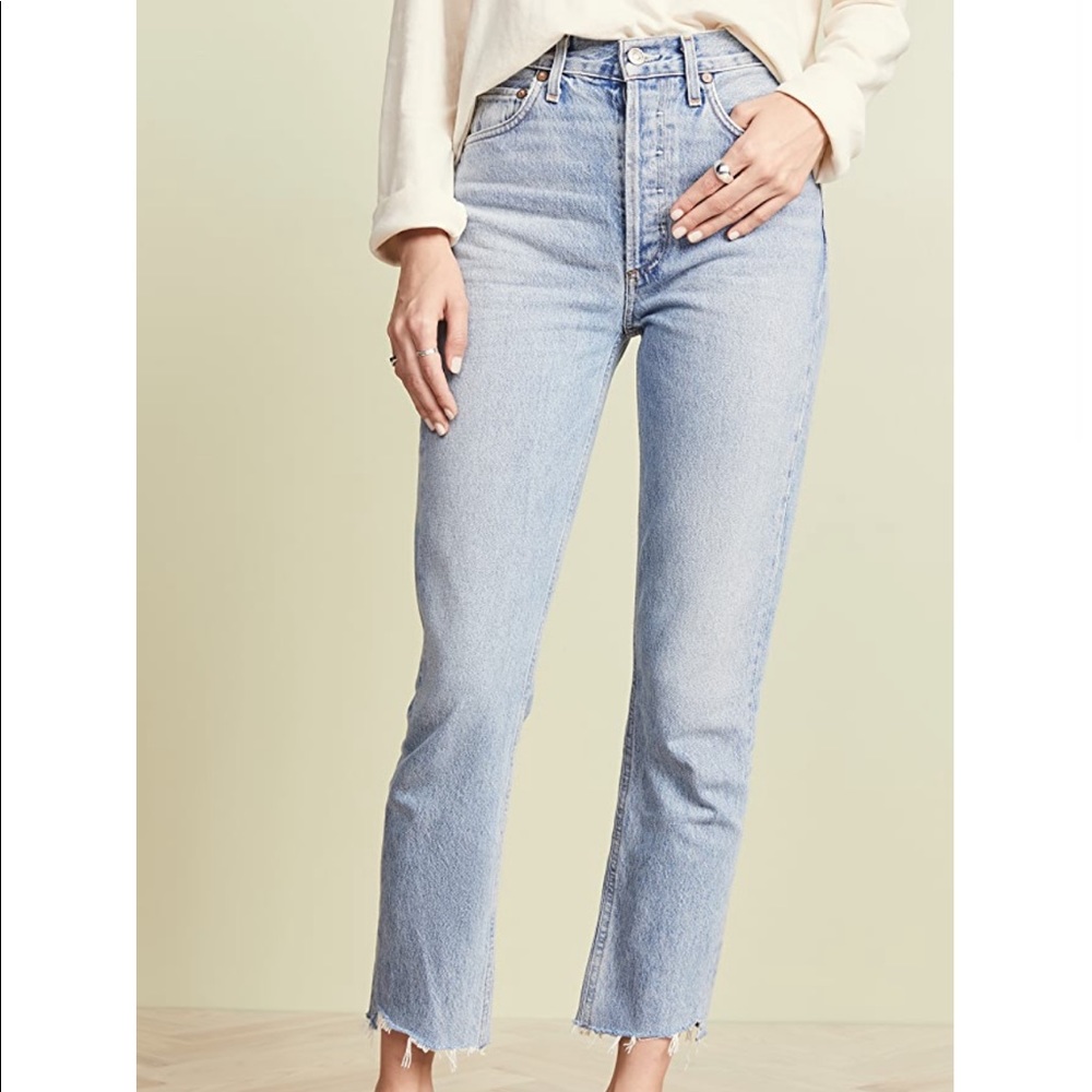 Agolde Riley high rise straight Crop Jeans
